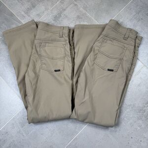 prAna Brion Slim Fit Pants Lot of 2 Mens 31x32 Tan Hiking Performance